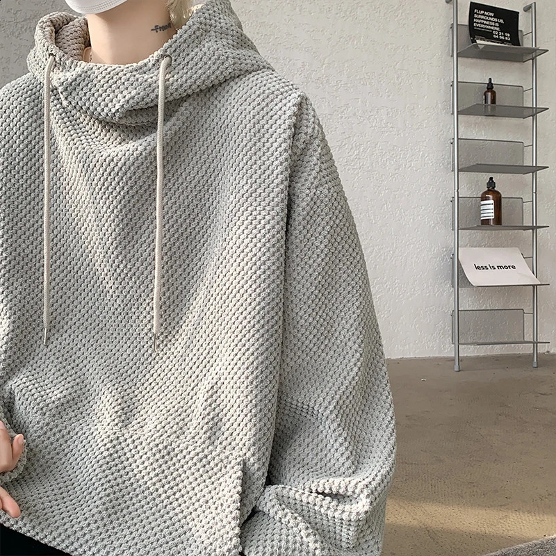 Harajuku Corduroy Hoodies Men High Quality Streetwear Loose Y2k Hip Hop Hooded Sweatshirts Couple Clothing Female Pullovers 240819
