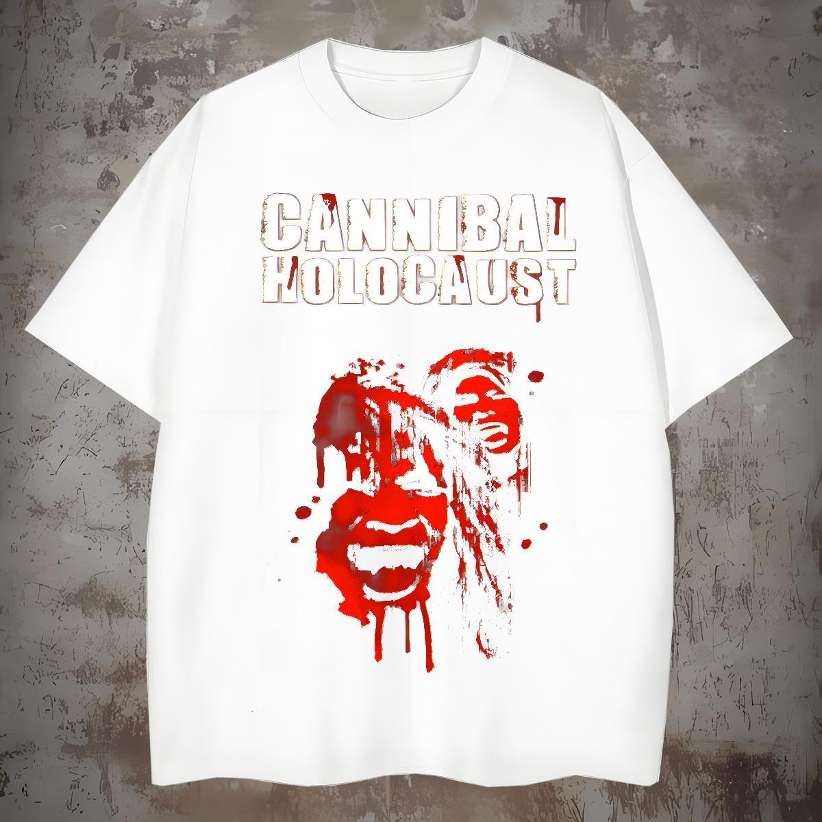 T shirt 100% Cotton 230g scary Street wear Hip Hop Breathable Soft Cartoon Printing L-4XL Couples T Shirts Designer Loose Tees Shirts