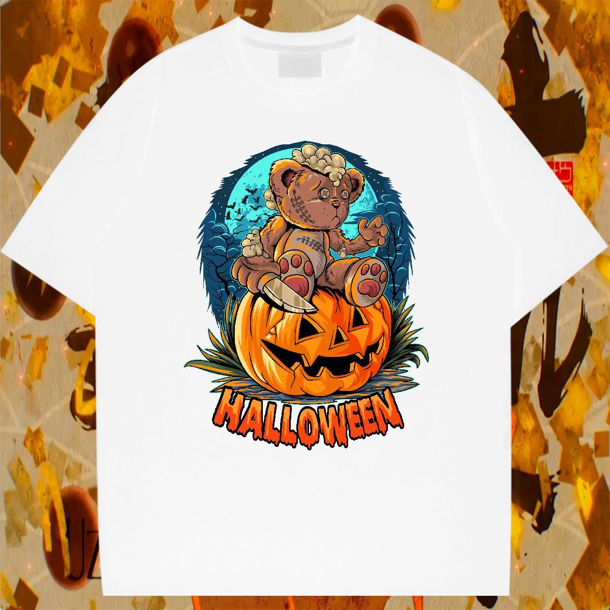Soft T shirt halloween Breathable Short Sleeve Sports Casual Plus Size Custom 230g Cotton Men Clothes T-Shirt Factory Direct Tops Shirt