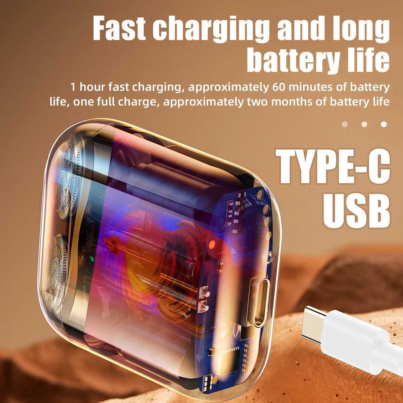 KIKIDO Electric Shaver Portable Compact Body USB Fast Charging Battery Life Magnetic Simple Cleaning Mens Travel Essential W240819