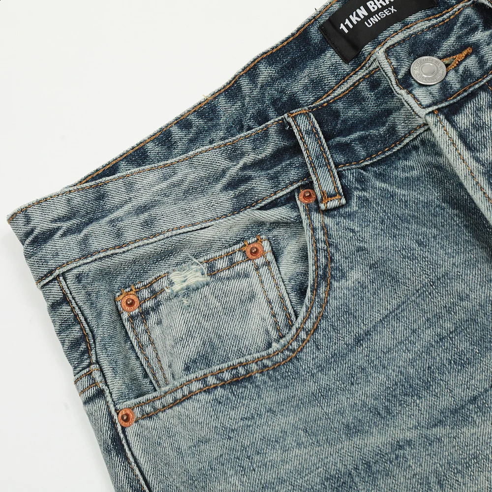 Jeans for Men Y2k High Street Original Vintage Flared Trousers Summer Fit Streetwear Casual Autumn Blue Fashion Slim Denim Pants 240819