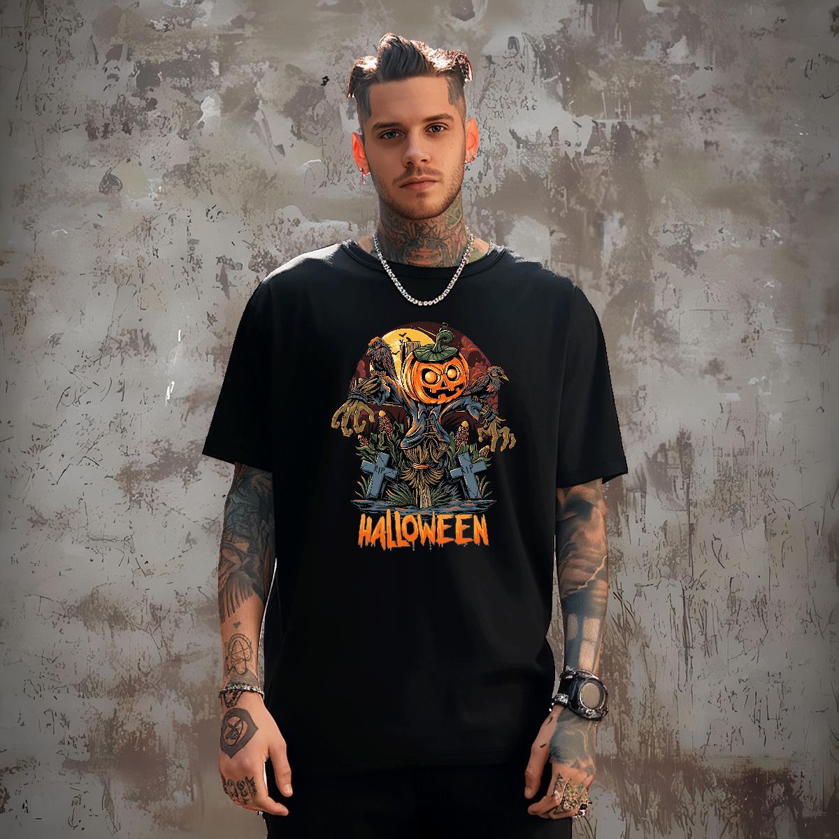 TOP Quality T shirt pumpkin Breathable Soft Sport Oversized 4XL 230g Pure Cotton Men Clothes T-Shirt 2024 Designer Polos