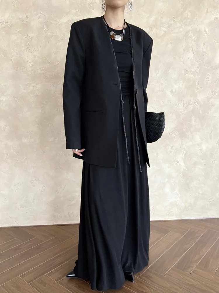 Womens Vneck long sleeved office womens loose jacket spring item 26D8744 240819