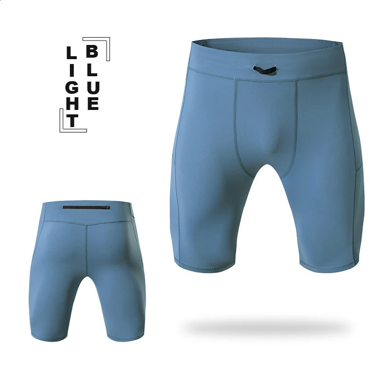 Compression shorts mens quick drying bodybuilding fitness elastic waist sports bottom gym running 240819