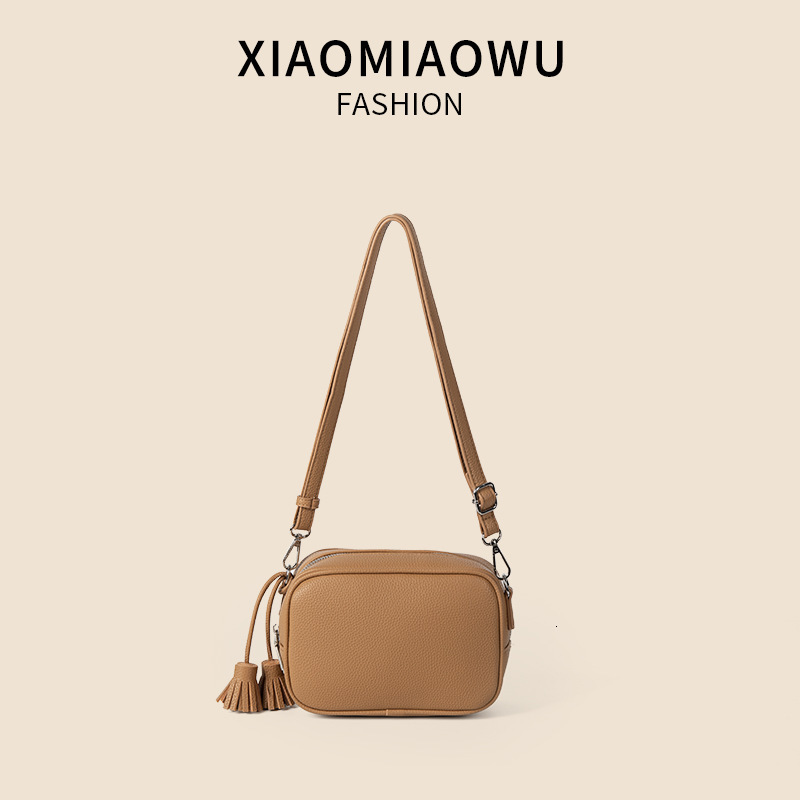 2024 Summer Tassel Box Crossbody Women's Simple and High end Fashion Style Single Shoulder New Small Square Bag
