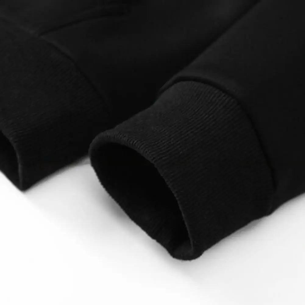 Fashionable sportswear jacket with front pocket warm zipper cashmere mens and womens winter solid color plush lining open top hooded sweatshirt 240819