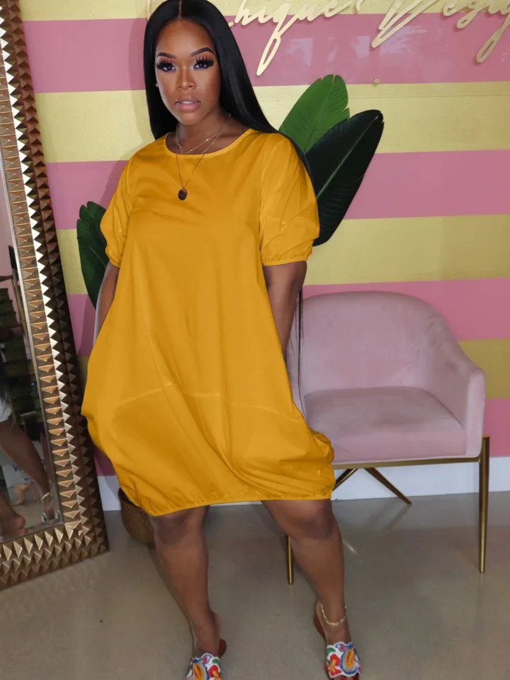 LW Plus Size dresses summer short sleeve dress Round Neck Bud Loose mini Dress Casual Drop Shoulder Knee dress Female Vestidos 240819