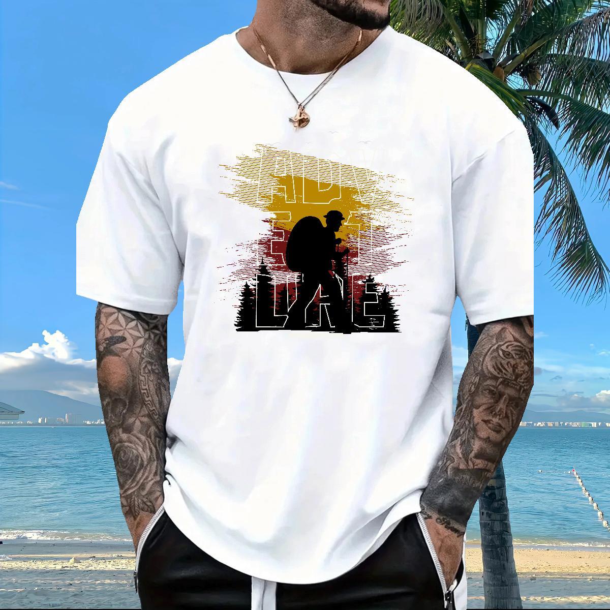 New Designer Men Tops Tees on foot Hip Hop Street 230g Cotton Clothes Breathable Soft Classic Mens T Shirts White Plus Size
