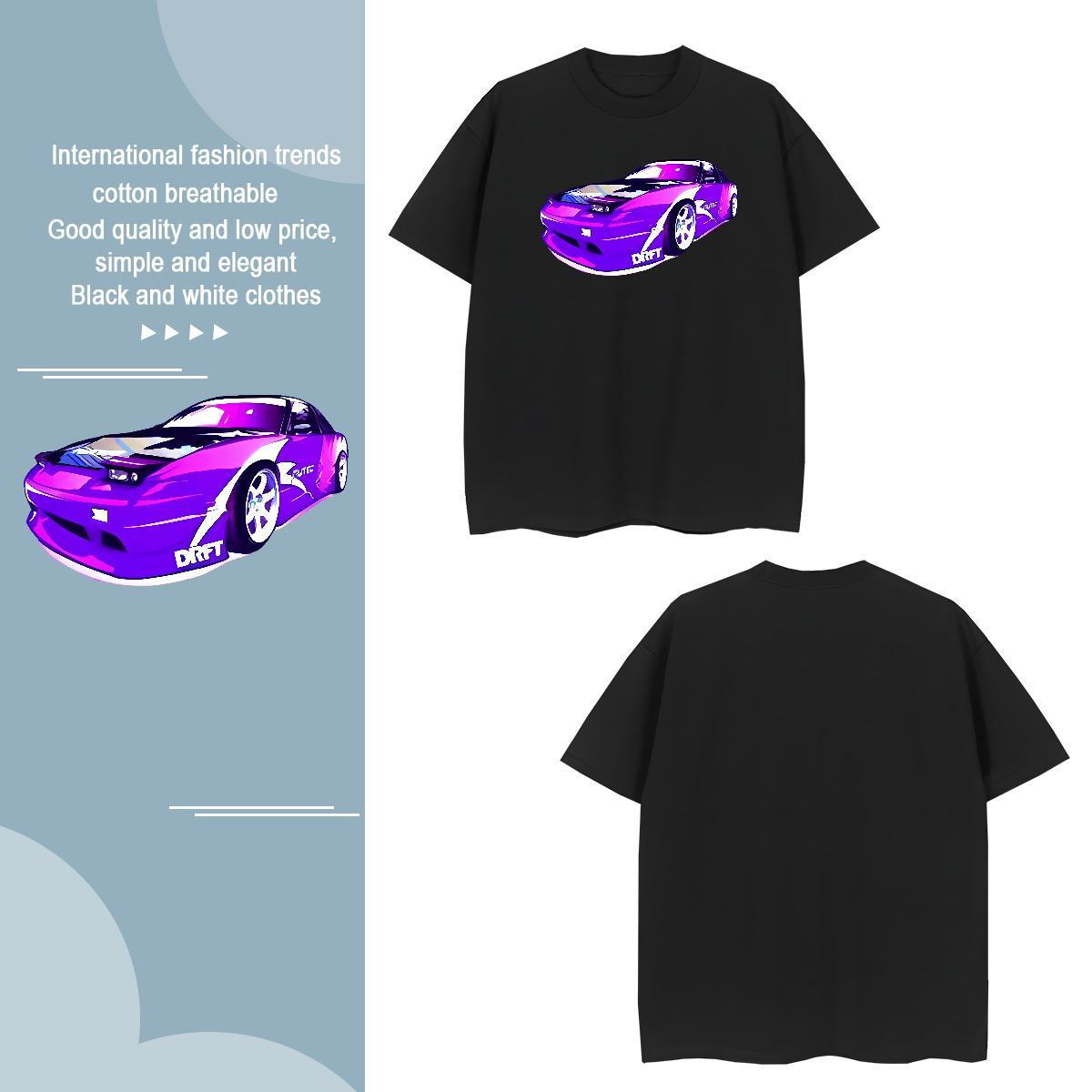 Cool Design car 100% Cotton 230g Mens Tshirts Outdoor Pure Cotton Man T Shirts DIY Anime Print Clothings