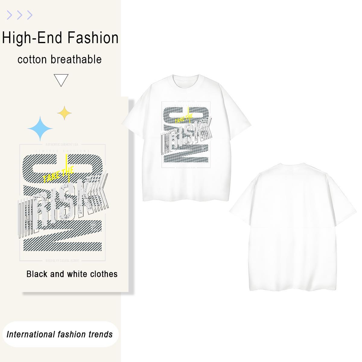Wholesale letter 230g 100% Cotton Tshirts Casual Breathable Crew Neck T-Shirts Classic Casual DIY Logo Oversized Tops Tees