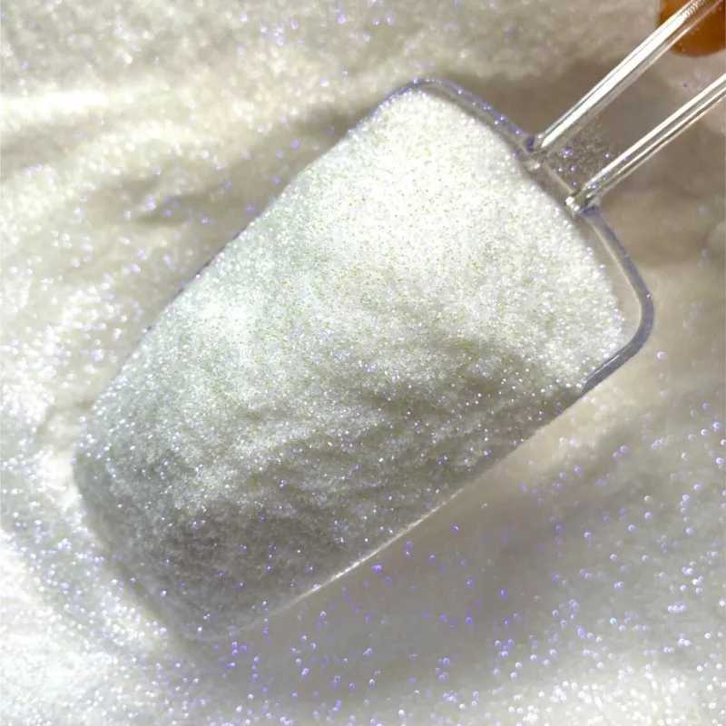 50g/Bag Ultra Fine White Glitter With Purple Color Shifting Shiny Iridescent Glitter Sugar Sand Powder For Nails Chrome PigmentsXJ240815