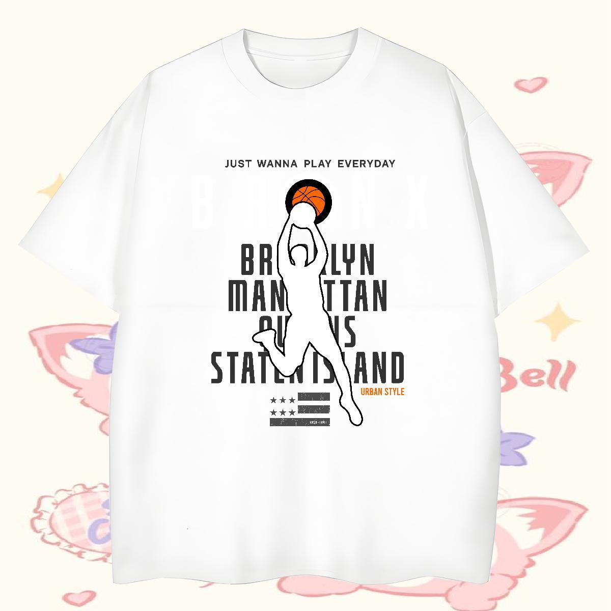 Classic basketball Couples T Shirts 100% Cotton 230g Men T Shirts Custom Cartoon Street Short Sleeve Soft High Quality Tees