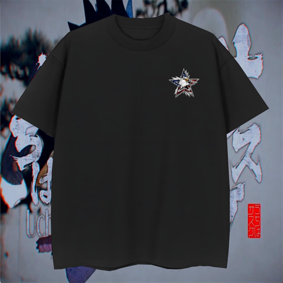 TOP Quality Tshirts Daily Outfit 230g 100% Cotton Cartoon Printing L-4XL Breathable Short Sleeve eagle T Shirt For Man Designer Tops