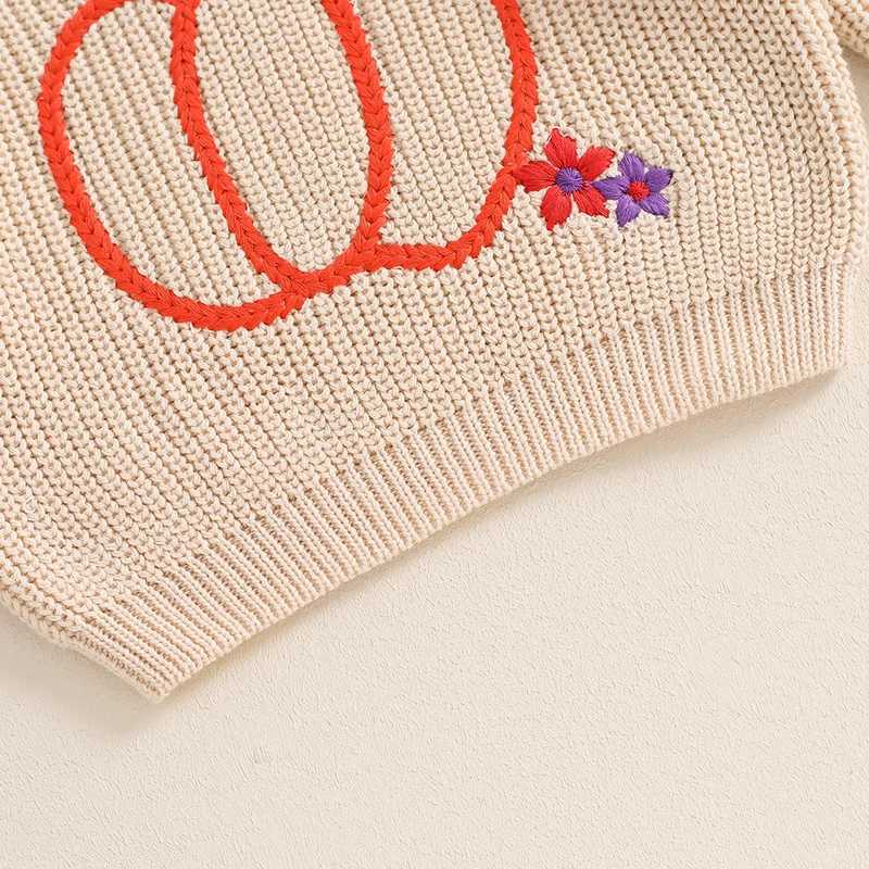 Baby boys and girls Halloween costumes baby sweaters childrens knitted sweaters newborn knitted long sleeved pumpkin embroidered tops W240820