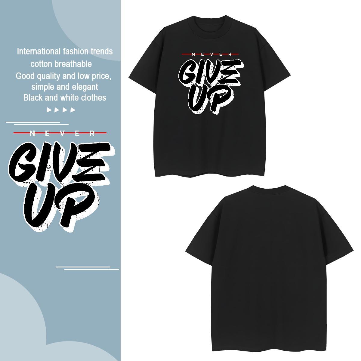 Cool letter T Shirts Men Hip Hop Men Tshirts 230g 100% Cotton 2024 Crew Neck Breathable Oversized Clothes