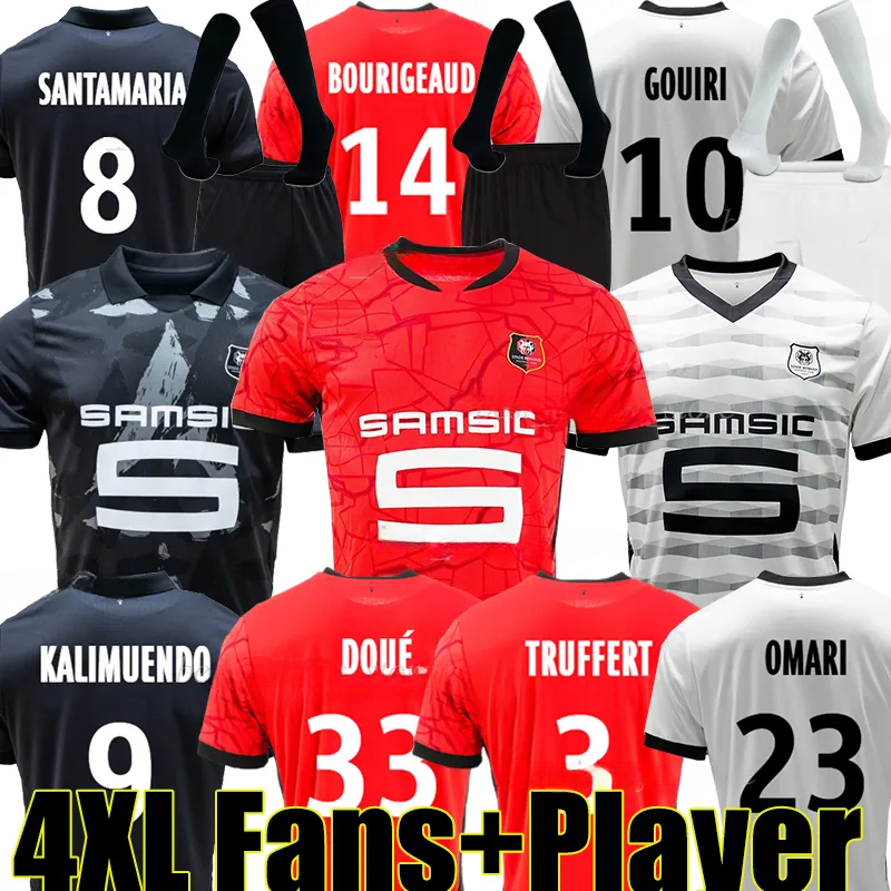 4XL 24/25 Stade Rennais 3rd soccer jerseys Rennes BOURIGEAUD GOUIRI DOUE TRUFFERT KALIMUENDO MATUSIWA GRONBAEK SANTAMARIA BLAS men kids kit socks set football shirt