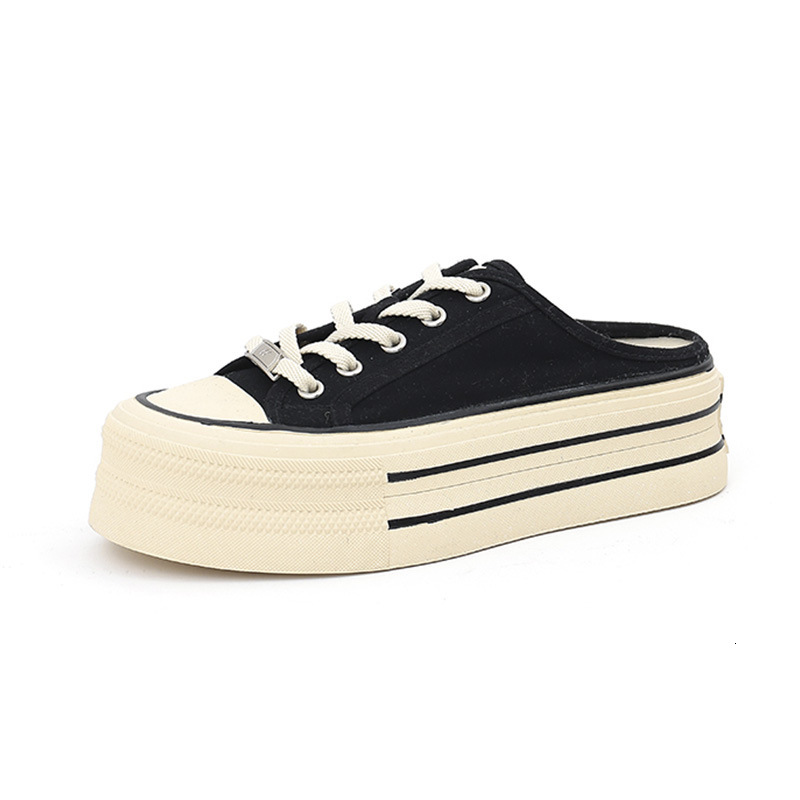 Ddmysports New Canvas Summer Baotou Small Fragrance Style External Wearing Women S Fashion Flat Bottom Slippers OUTDOOR