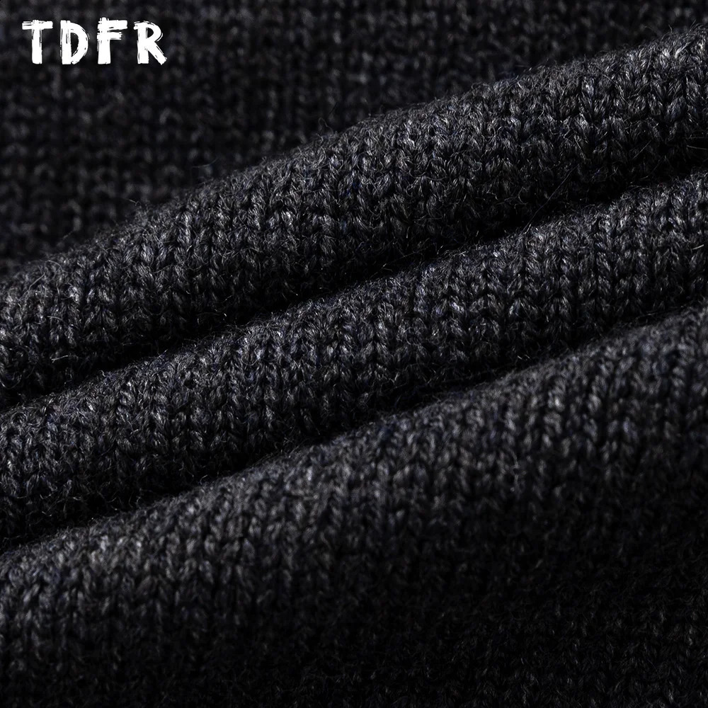 Splicing Knitted Sweater Mens Autumn and Winter Streetwear Casual Loose Collar Long Sleeve Zipper 240819