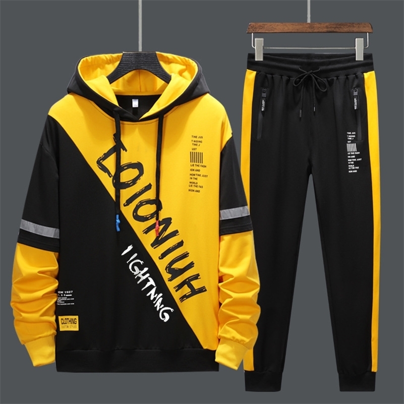 Men Tracksuits 2 Piece Sweat Suits Mens Zipper Cardigan Printing Sweatshirts Sweatpants Sets Student Husband Sports Clothing 240819