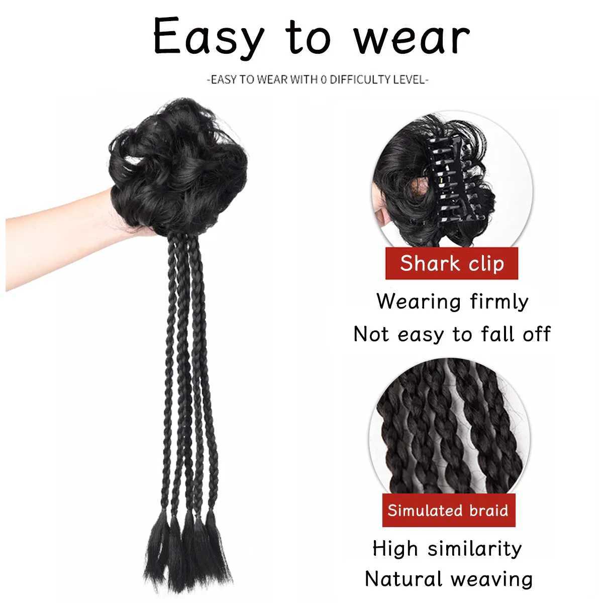 Wig clip ponytail straight hair natural fluffy synthetic fiber woven and suitable for daily wear W240817