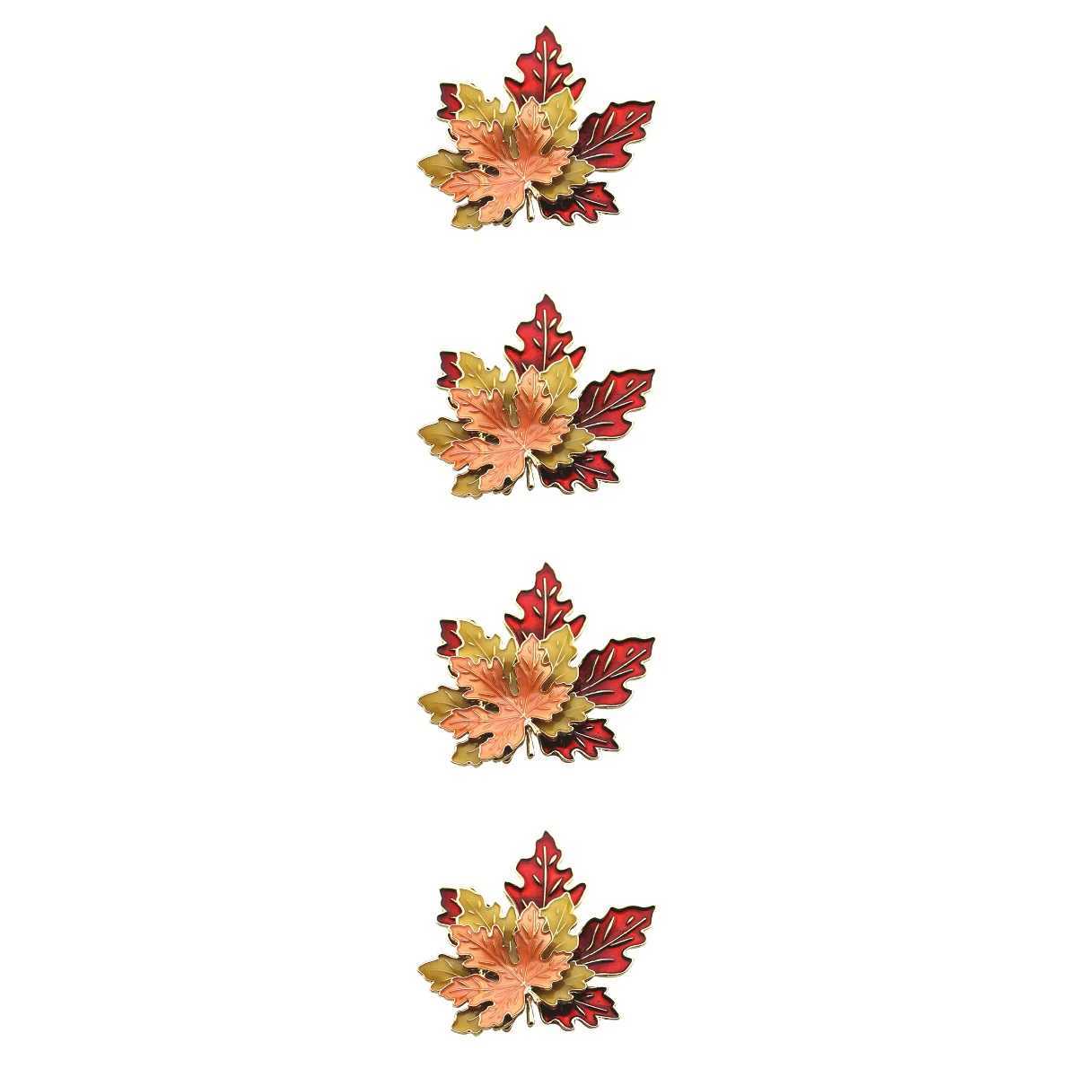 4 pieces of autumn cashmere mAPle jewelry clothing pin jacket brooch oil drop corset alloy jacket decoration W240815