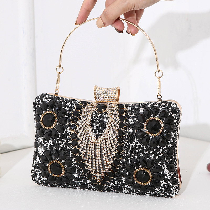 New Diamond Embedding Dinner Banquet Dress Crossbody Square Handheld Women's Small Bag
