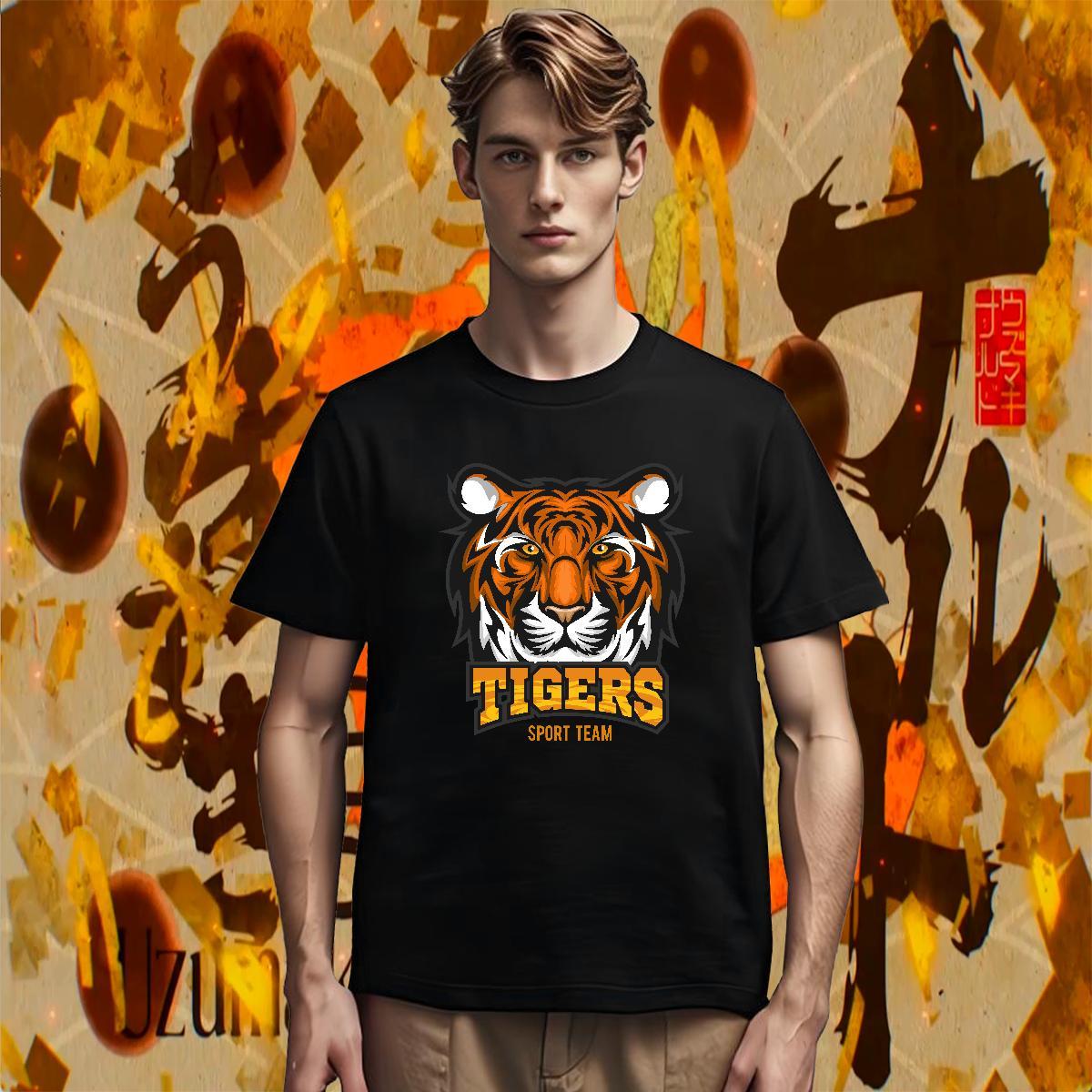 T-Shirts for Men 230g 100% Cotton tiger Beach Short Sleeve O-Neck Oversized 4XL Tshirt for Man Woman Free Shipping Loose Fit Clothings