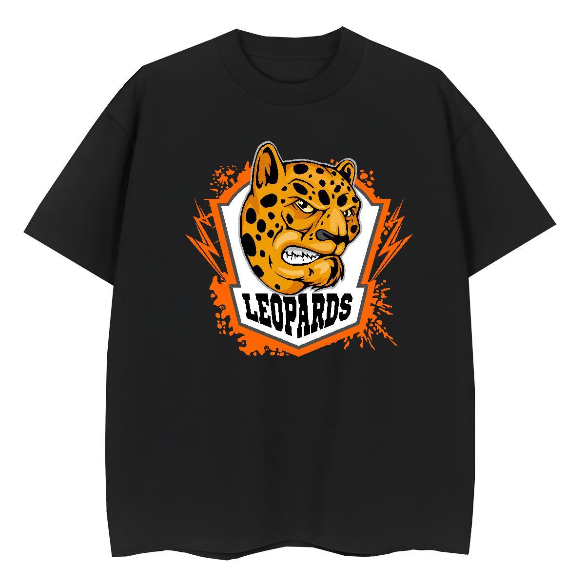 Factory Direct Mens Tshirts leopard Street Casual 100% Cotton 230g Tops Shirt Short Sleeve Soft Loose T shirt DIY Printed
