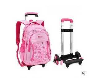 Trolley School bags wheeled Backpacks girls Childrens Travel luggage Rolling Bag Girls Kids Travel Trolley Backpack On wheels Y240820