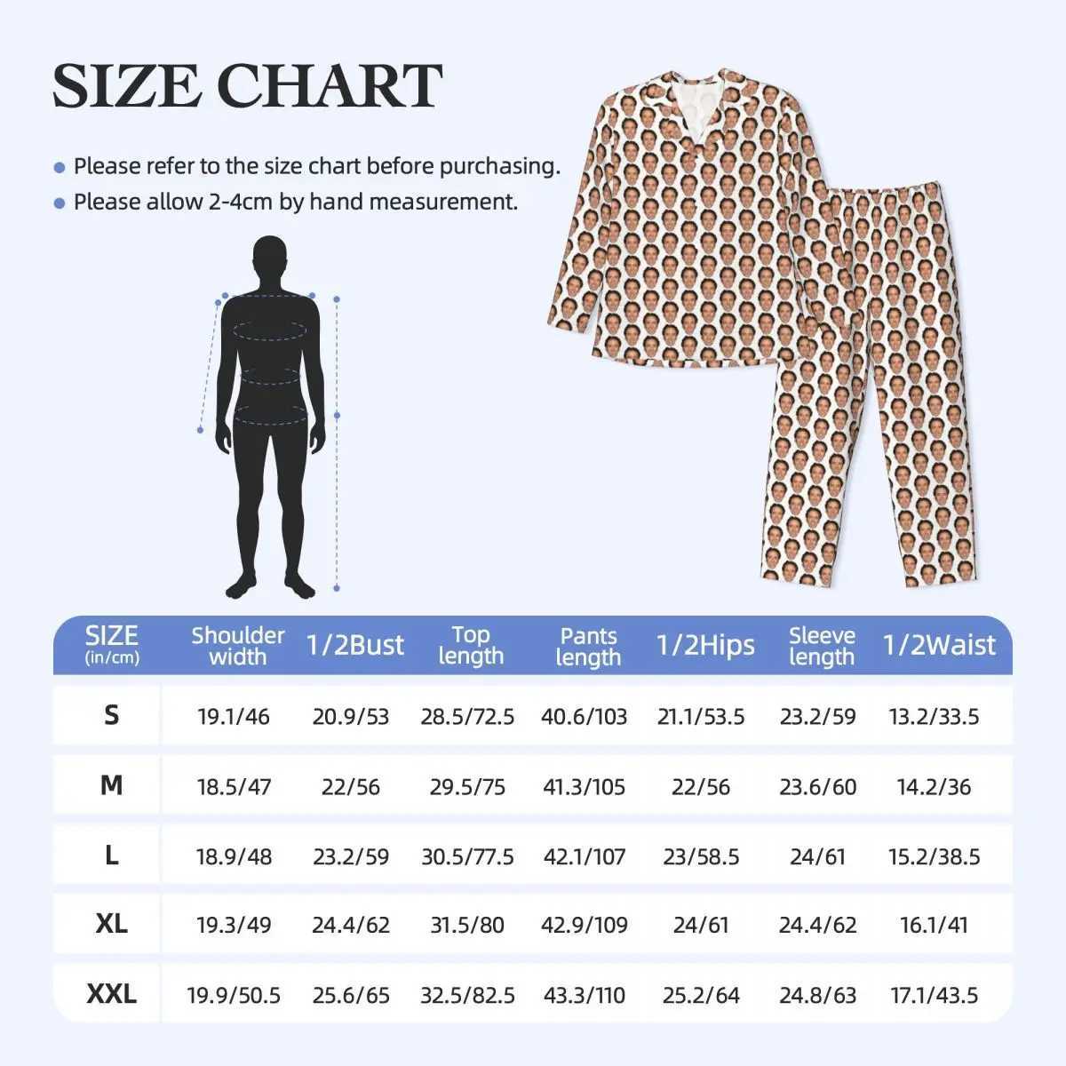 Nicolas Cage Sleepwear Set Autumn Funny Meme Printing Romantic Bedroom Sleepwear Mens 2-piece Retro Oversized Design SleepwearW240719