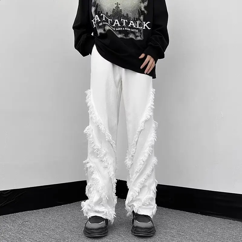 Cyber Y2K Streetwear Black Baggy Stacked Flare Jeans Pants For Men Straight Loose Women Cotton Long Trousers Pantalon Homme 240819