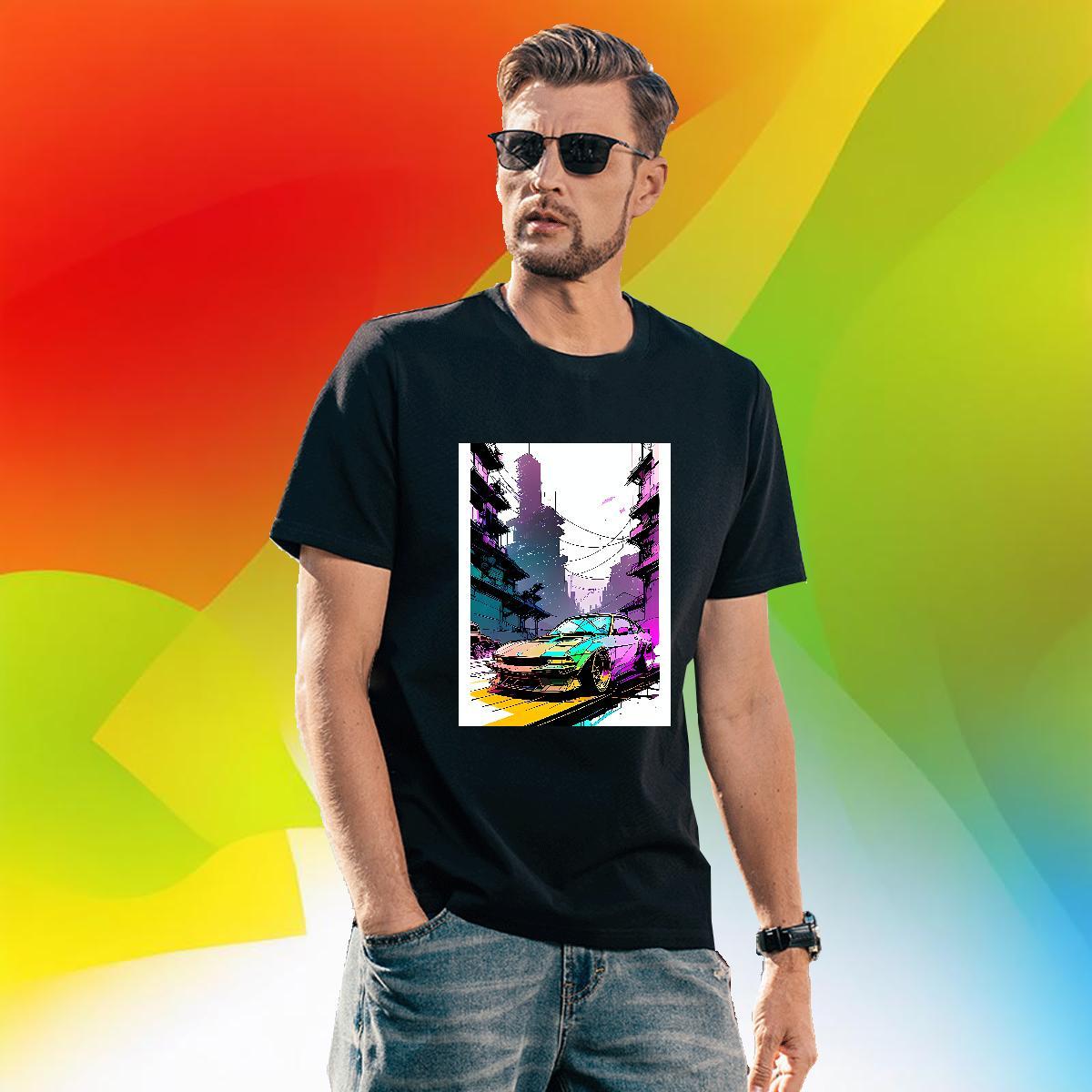 TOP Quality car 230g Cotton Men Clothes T-Shirt Hip Hop Street Breathable Short Sleeve T-Shirts for Men Customized Black Oversized Tops