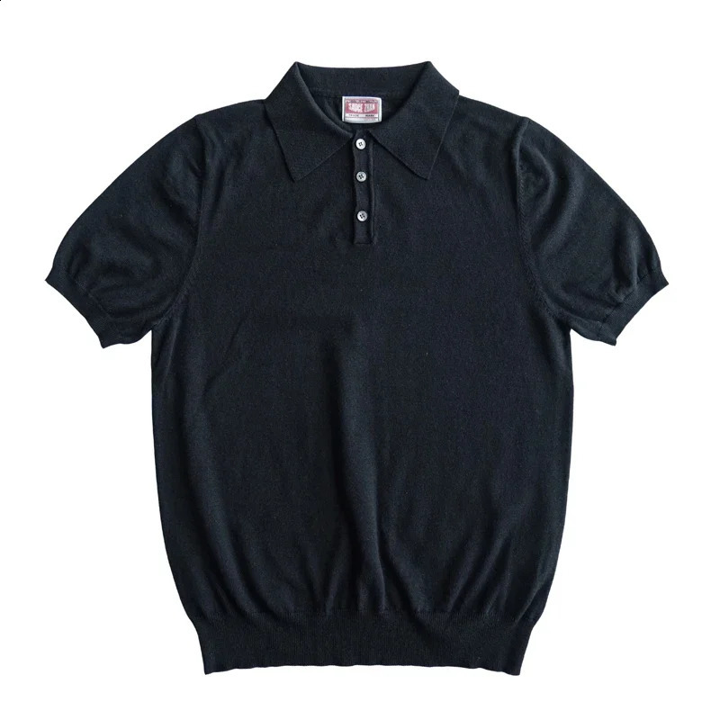 Sauce Zhan Polo Shirt Men Shirts Summer Knit Short Sleeve Shirt Vintage 100% Cotton Regular Fit 240819