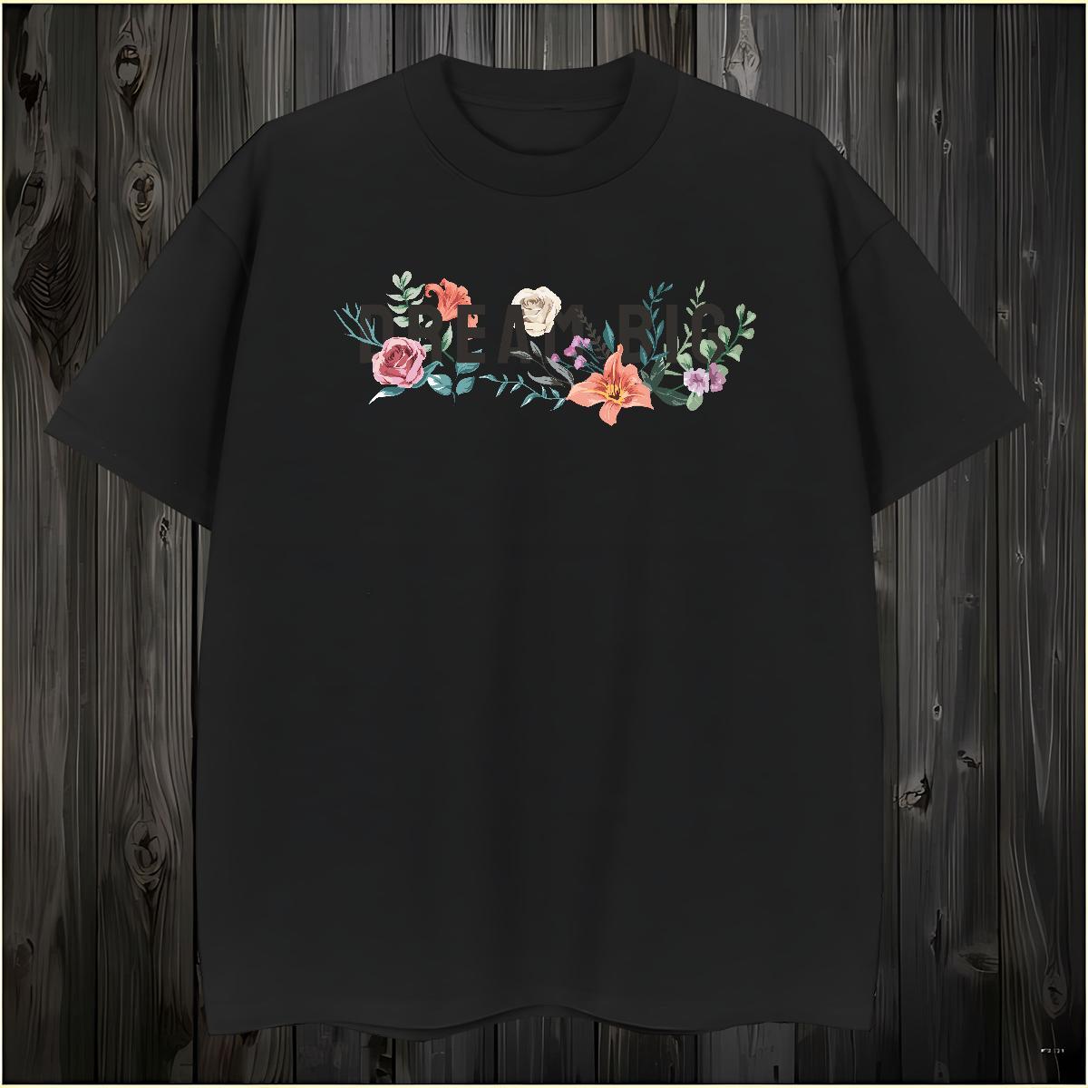 Loose flower Mens T Shirts Spring Summer Men Clothes T-Shirt 100% Cotton 230g Brand Pure Cotton Plus Size Custom Polos
