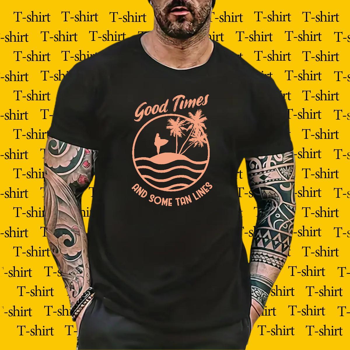 High Quality beach 230g Cotton Men Tshirts Daily Wear Breathable Crew Neck T-Shirts Fashion Design Anime Print Tees Shirts