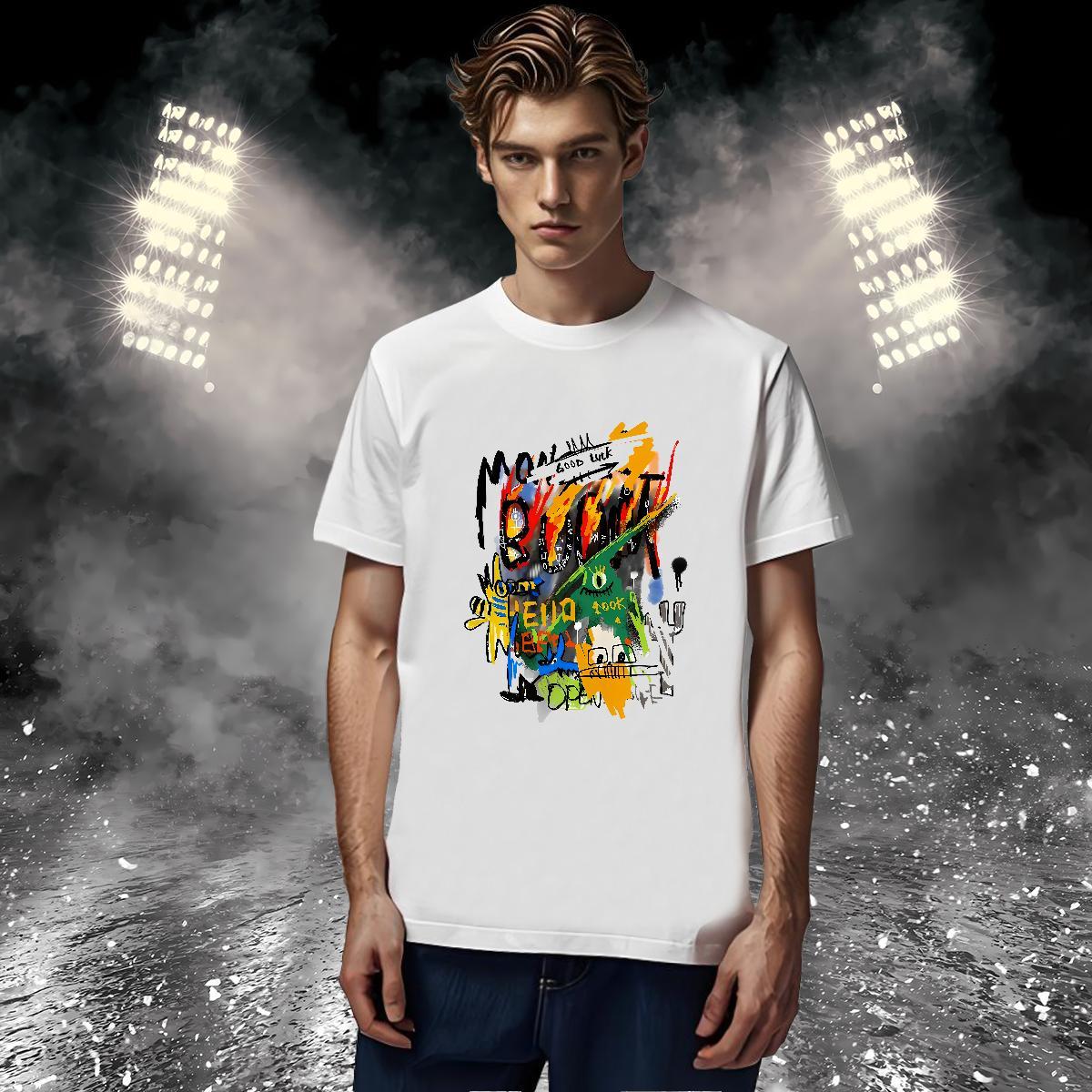 Mens T Shirts 230g Pure Cotton cartoon Street wear Hip Hop O Neck Short Sleeves Custom Printing Tshirts Classic TOP Quality Tee Shirt