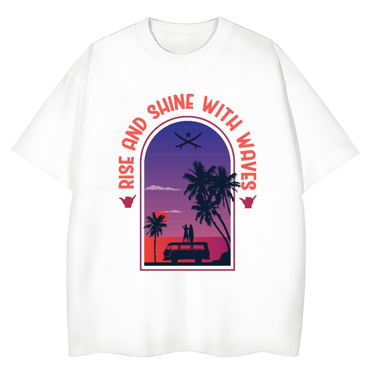 Custom Women Tees Sport Breathable Crew Neck Tee Shirt Soft 230g Cotton tree Black White T Shirts Women