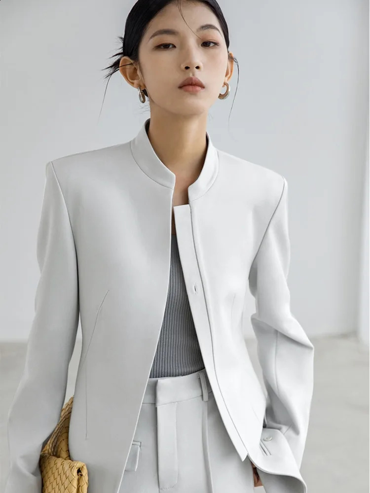 BJTZ Womens Stand up Collar Jacket SpringSummer Retro Simple ner High Waist Pants HL105 240819