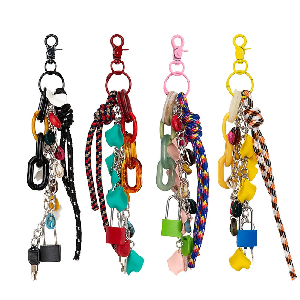 Multifunctional Diy Acrylic Bag Charm Keychain Lock Chain Cute Womens Phone Case Hanging Jewelry Accessories 240820