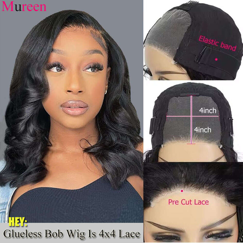 Glueless Bob For Women Ready To Go Wigs 4X4 Lace Closure Wig Human Hair Body Wave 13X4 Frontal Wear
