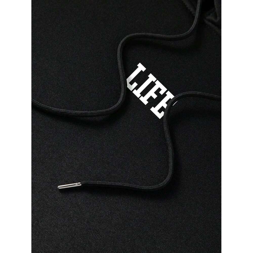 Hoodie for Mens Womens Floerns Drawstring Hoodie Long Sleeve Graphic Print Drop Shoulder Hoodies sweatshirt pullover jacket