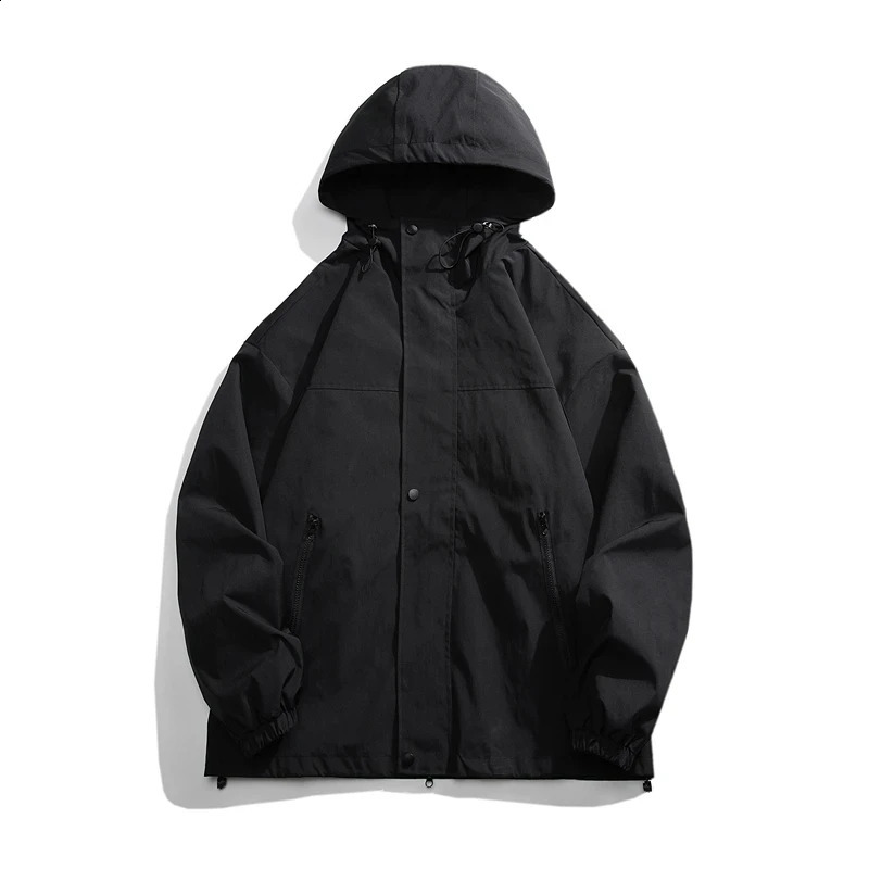 Mens bomber jacket mens windproof zipper spring and autumn loose cargo casual sportswear 240819