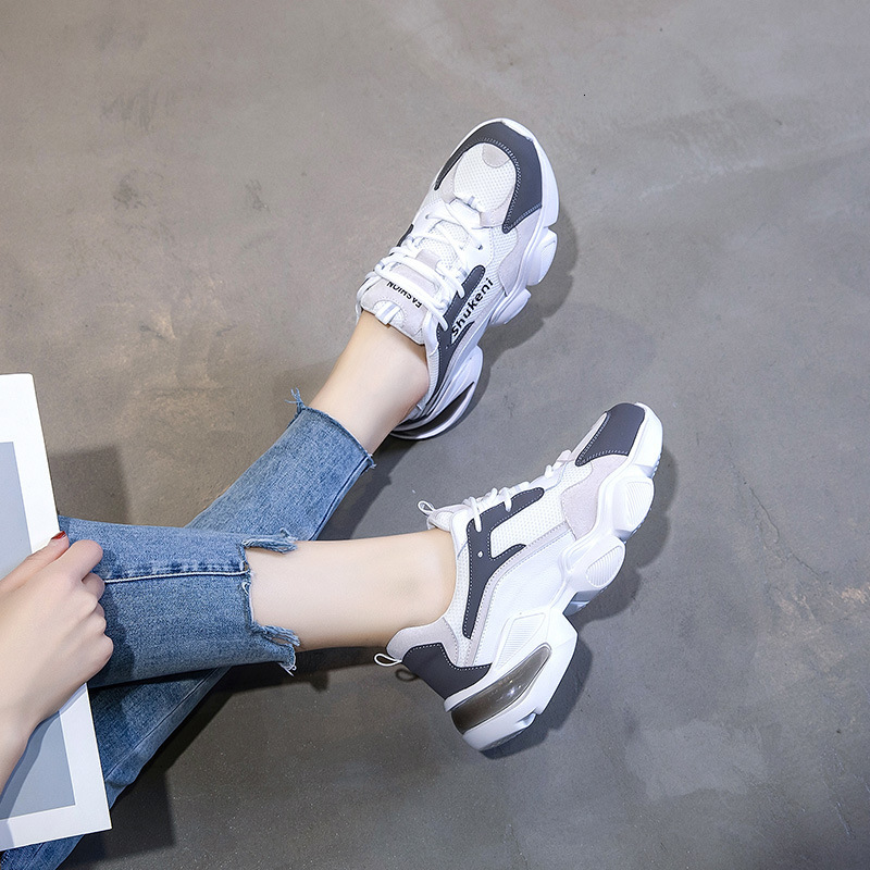 Ddmysports Dad S Autumn New Korean Edition Sports Versatile Casual Little White Women Thick Sole Shallow Mouth Genuine Leather Shoes OUTDOOR