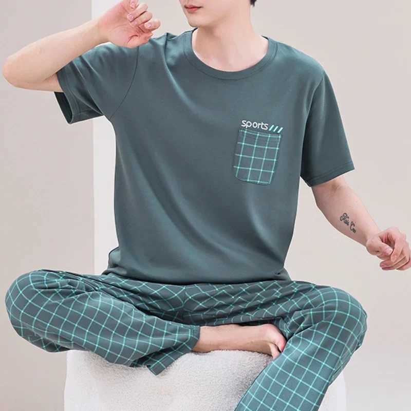 Summer Elegant Mens Knitted Pajama Set Pants Pajama Size L-5XL Pajama PJW240719