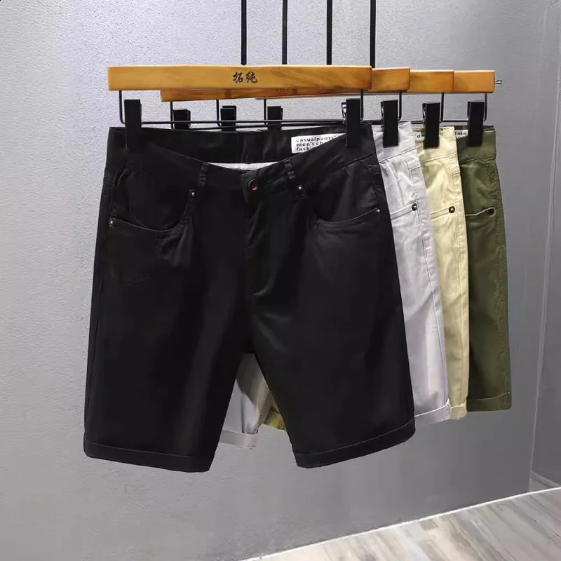 High quality pure cotton summer trend casual shorts mens slim fit outdoor sports goods fifth pair of pants 240819