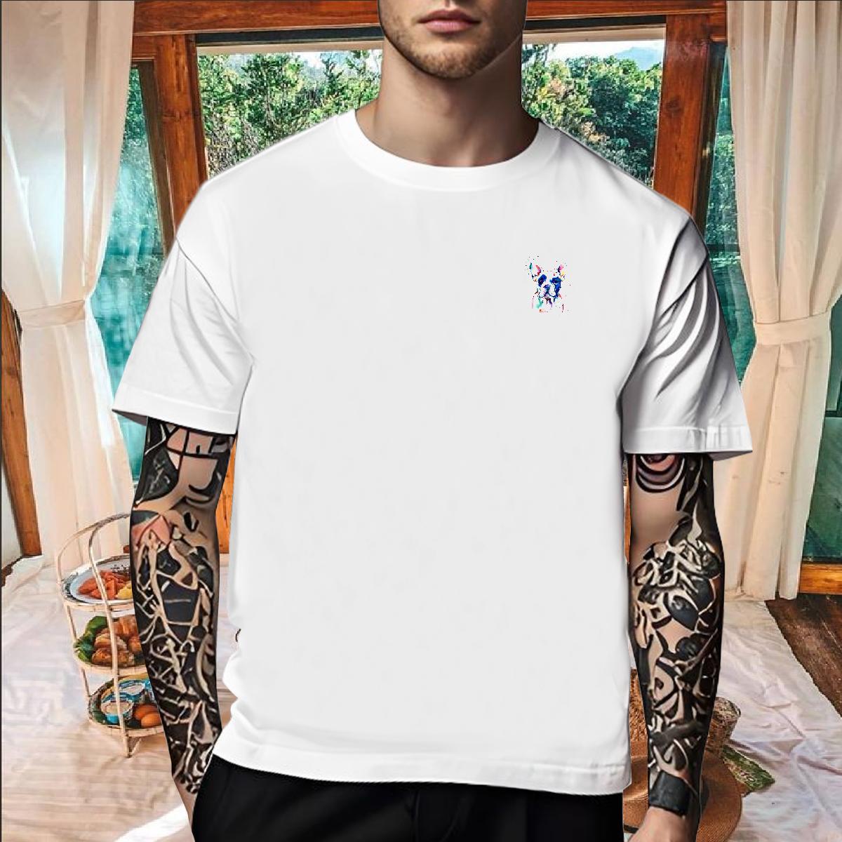 New Arrival Tshirt for Man Woman coloful dog Daily Outfit 230g Cotton Polos O Neck Short Sleeves Soft T Shirts Men Plus Size Cartoon
