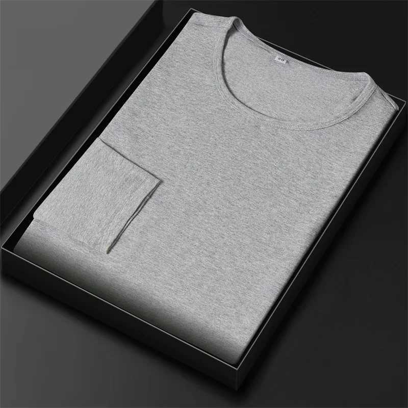 2024 Mens New Cotton Round Neck Long Sleeved T-shirt Summer Comfortable TopXJ240819