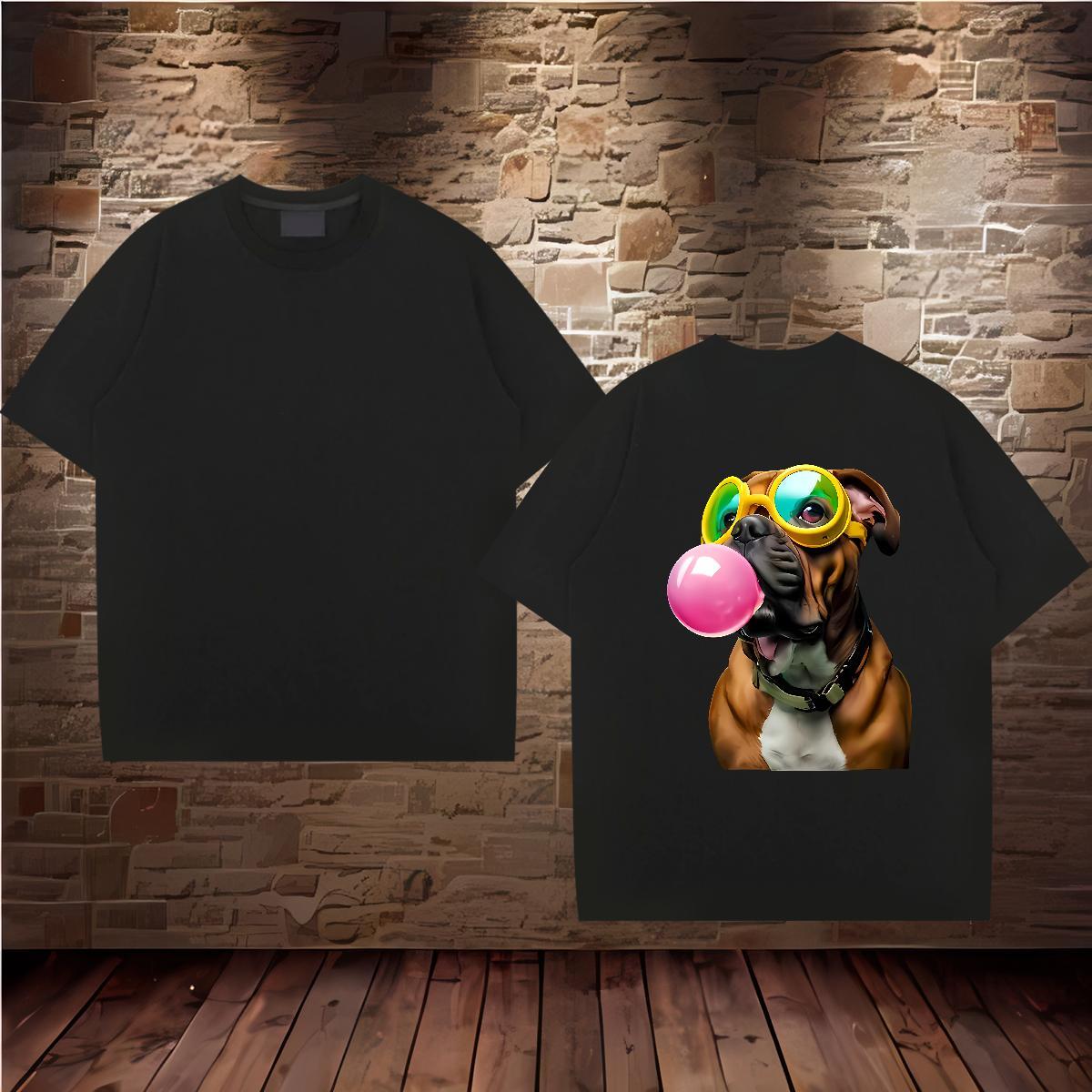 New Arrival Men Tshirts dog Casual Daily Wear 100% Cotton 230g Tee Shirt Short Sleeve Soft High Quality Mens T Shirts Custom Print Plus Size