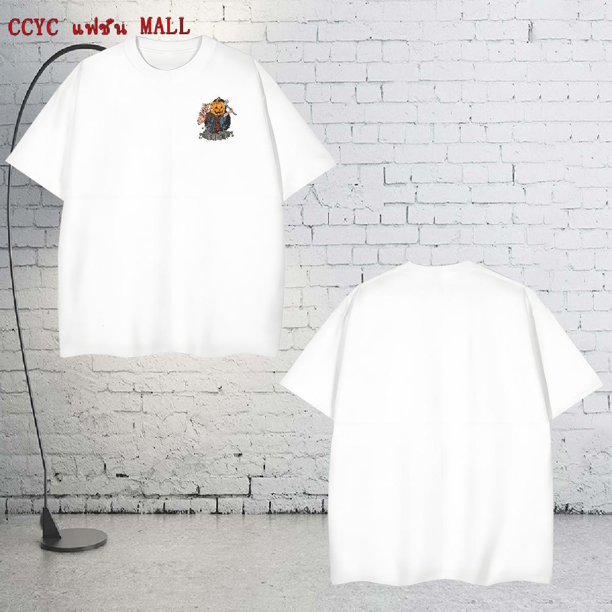 Free Shipping Men Tees pumpkin Spring Summer 230g Cotton Tee Shirt Breathable Short Sleeve Cool Design T shirt Plus Size Cartoon