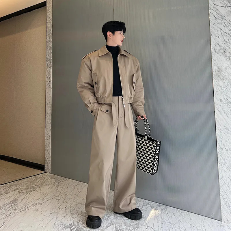 NOYMEI Solid Color Korean Style Work Suit Short Cotton Jacket Two Piece Fashion Set Two Color WA3175 240819